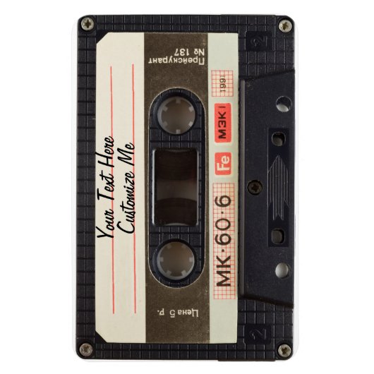 Aangepaste tekst / Retro Love Music Cassette Mixta Magneet (Verticaal)