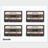 Aangepaste tekst / Retro Love Music Cassette Mixta Rechthoekige Sticker (Vel)