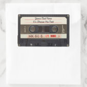Aangepaste tekst / Retro Love Music Cassette Mixta Rechthoekige Sticker (Tas)
