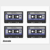 Aangepaste tekst / Retro Love Music Cassette Mixta Rechthoekige Sticker (Vel)