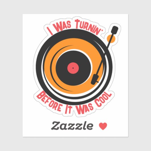 Aangepaste tekst retro muziek draaitafel vinyl LP  Sticker (Vel)