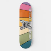 Aangepaste tekst Retro Rad Cool Rainbow Franse Bul Persoonlijk Skateboard (Voorkant)