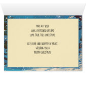 🎾🎄Aangepaste tekst, retro Tennis Snowy Serve (Binenzijde Horizontaal (Onderkant))