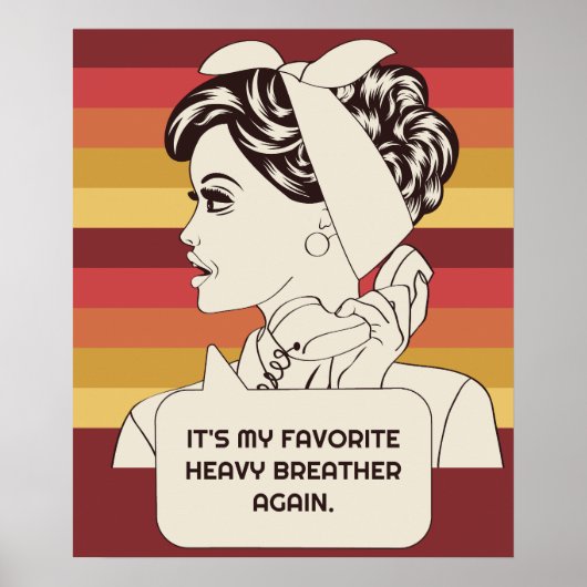 Aangepaste tekst Retro vrouw Poster (Voorkant)