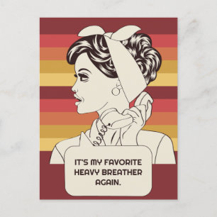 Aangepaste tekst Retro Woman Briefkaart