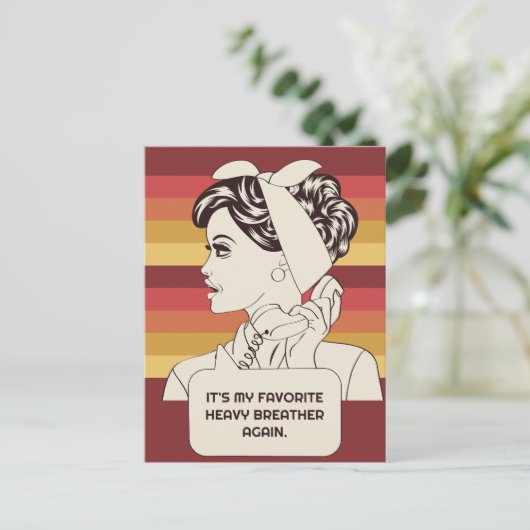 Aangepaste tekst Retro Woman Briefkaart (Staand voorkant)