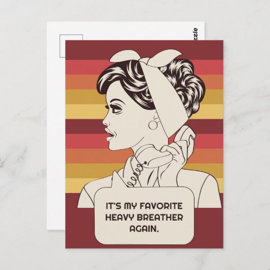 Aangepaste tekst Retro Woman Briefkaart (Voorkant / Achterkant)