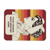 Aangepaste tekst Retro Woman Magneet (Horizontaal)