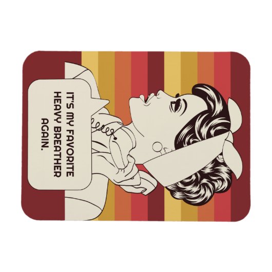 Aangepaste tekst Retro Woman Magneet (Horizontaal)