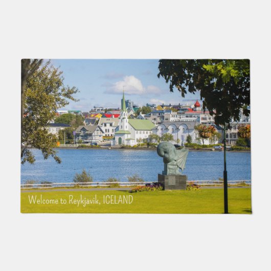 Aangepaste tekst Reykjavik, IJsland Deurmat (Voorkant)
