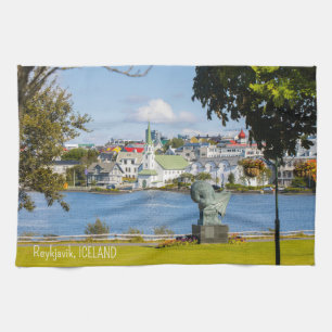 Aangepaste tekst Reykjavik, IJsland Theedoek