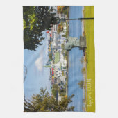 Aangepaste tekst Reykjavik, IJsland Theedoek (Verticaal)