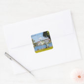 Aangepaste tekst Reykjavik, IJsland Vierkante Sticker (Envelop)