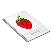 Aangepaste Tekst Rode Aardbei Schattige Kawaii Fru Notitieboek (Rechterzijde)