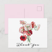 Aangepaste tekst Rode/Roze Klaprozen Trouwboeket B Briefkaart (Voorkant / Achterkant)