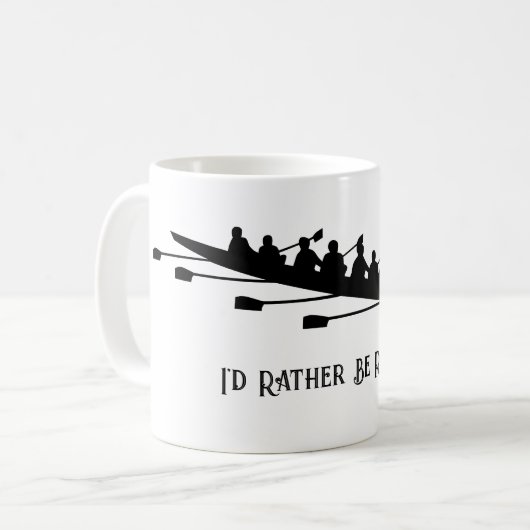 Aangepaste tekst roeisilhouet koffiemok (Voorkant links)