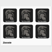 Aangepaste tekst Roman Soldier Metal Dragon War He Vierkante Sticker (Vel)