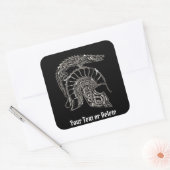 Aangepaste tekst Roman Soldier Metal Dragon War He Vierkante Sticker (Envelop)