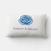 Aangepaste tekst – Romantisch Blauw Roos Floral Gi Kussen (Achterkant)