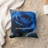 Aangepaste tekst – Romantisch Blauw Roos Floral Gi Kussen (Deken)