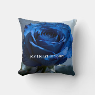 Aangepaste tekst – romantische blauwe roos bloemen kussen