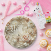 Aangepaste Tekst Romantische Bloemenkunst met Roze Papieren Bordje (Feest)