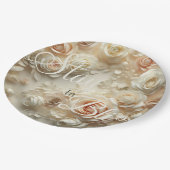 Aangepaste Tekst Romantische Bloemenkunst met Roze Papieren Bordje (Gekanteld)