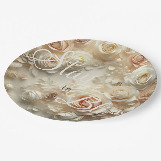 Aangepaste Tekst Romantische Bloemenkunst met Roze Papieren Bordje (Gekanteld)