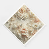 Aangepaste Tekst Romantische Bloemenkunst met Roze Servet (Hoek)