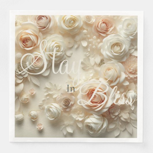 Aangepaste Tekst Romantische Bloemenkunst met Roze Servet (Voorkant)