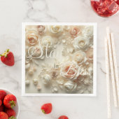 Aangepaste Tekst Romantische Bloemenkunst met Roze Servet (Insitu)