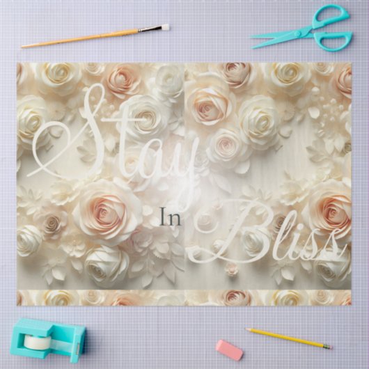 Aangepaste Tekst Romantische Bloemenkunst met Roze Tissuepapier (Craft)