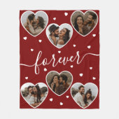 Aangepaste tekst Romantische Hart Fotocollage Fleece Deken (Voorkant)