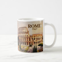 Aangepaste tekst Rome Italië Colosseum Retro Aquar