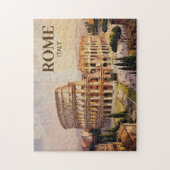 Aangepaste tekst Rome Italië Colosseum Retro Aquar Legpuzzel (Verticaal)