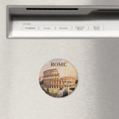 Aangepaste tekst Rome Italië Colosseum Retro Aquar Magneet (Insitu (Vaatwasser))
