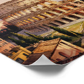 Aangepaste tekst Rome Italië Colosseum Retro Aquar Poster (Hoek)