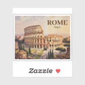 Aangepaste tekst Rome Italië Colosseum Retro Aquar Sticker (Vel)