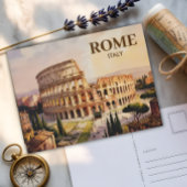 Aangepaste tekst Rome Italië Colosseum Retro Water Briefkaart
