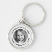 Aangepaste tekst rond foto witte rand sleutelhange sleutelhanger (Voorkant)