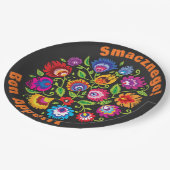 Aangepaste tekst Ronde Poolse folkloristische same Papieren Bordje (Gekanteld)