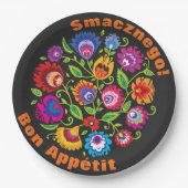 Aangepaste tekst Ronde Poolse folkloristische same Papieren Bordje (Voorkant)