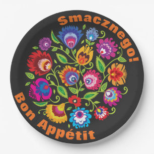 Aangepaste tekst Ronde Poolse folkloristische same Papieren Bordje