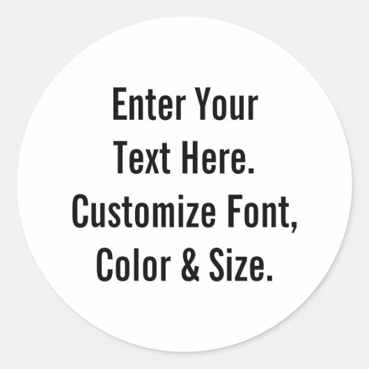 Aangepaste tekst ronde sticker (Voorkant)