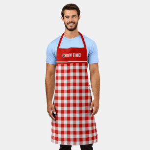 Aangepaste tekst rood en wit Buffalo Plaid Schort