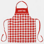 Aangepaste tekst rood en wit Buffalo Plaid Schort (Voorkant)