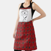 Aangepaste tekst Rood en Zwart geruite patroon Schort (Insitu)