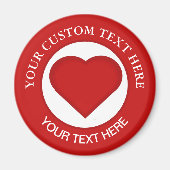 Aangepaste tekst rood hart magneet (Voorkant)
