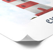 Aangepaste tekst Rood Wit Vuurtoren Zeevaart Oceaa Poster (Hoek)