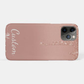 aangepaste tekst roos gold blush Gliter Sparkle Case-Mate iPhone Case (Achterkant (horizontaal))